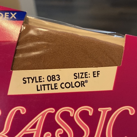 Hanes Vintage 90s style 083 sz EF little color silk sheer control top pantyhose - Picture 3 of 3